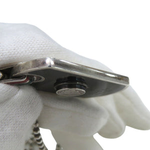 美品 グッチ ドッグタグ 紋章 クレスト エンブレム ネックレス シルバー925 1445【中古】GUCCI