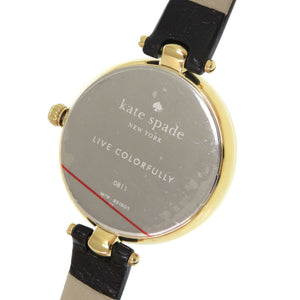 新品同様 ケイトスペード ホランド 1YRU0811 SS レザー ゴールド ブラック クオーツ 腕時計 1451【中古】Kate Spade
