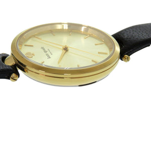 新品同様 ケイトスペード ホランド 1YRU0811 SS レザー ゴールド ブラック クオーツ 腕時計 1451【中古】Kate Spade