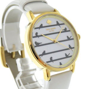 新品同様 ケイトスペード KSW1043 SS レザー ホワイト ゴールド クオーツ 腕時計 白文字盤 1452【中古】Kate Spade