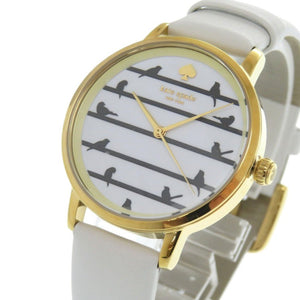 新品同様 ケイトスペード KSW1043 SS レザー ホワイト ゴールド クオーツ 腕時計 白文字盤 1452【中古】Kate Spade