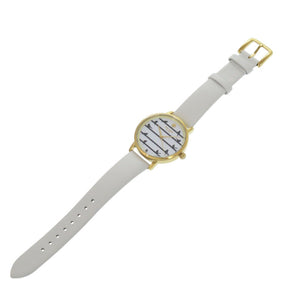 新品同様 ケイトスペード KSW1043 SS レザー ホワイト ゴールド クオーツ 腕時計 白文字盤 1452【中古】Kate Spade