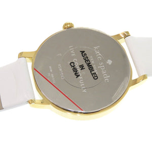 新品同様 ケイトスペード KSW1043 SS レザー ホワイト ゴールド クオーツ 腕時計 白文字盤 1452【中古】Kate Spade