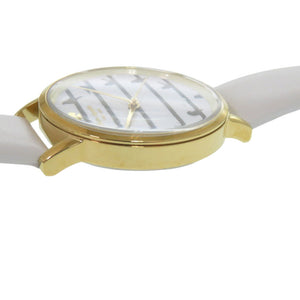 新品同様 ケイトスペード KSW1043 SS レザー ホワイト ゴールド クオーツ 腕時計 白文字盤 1452【中古】Kate Spade