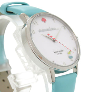 新品同様 ケイトスペード KSW1104 SS レザー ホワイト クオーツ 腕時計 白文字盤 1453【中古】Kate Spade