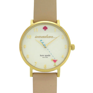 新品同様 ケイトスペード 1YRU0484 SS レザー アイボリー ゴールド クオーツ 腕時計 1454【中古】Kate Spade