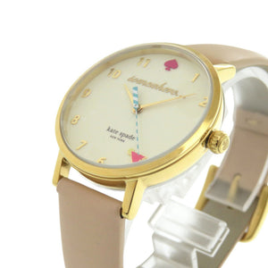 新品同様 ケイトスペード 1YRU0484 SS レザー アイボリー ゴールド クオーツ 腕時計 1454【中古】Kate Spade