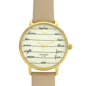 新品同様 ケイトスペード KSW1059 SS レザー ベージュ ゴールド クオーツ 腕時計 1455【中古】Kate Spade