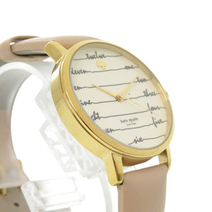 新品同様 ケイトスペード KSW1059 SS レザー ベージュ ゴールド クオーツ 腕時計 1455【中古】Kate Spade