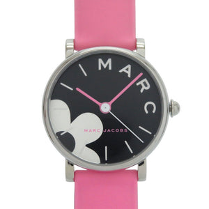 新品同様 マークジェイコブス クラシック36 SS シリコン ブラック ピンク クオーツ 腕時計 黒文字盤 1458【中古】MARC JACOBS