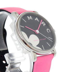 新品同様 マークジェイコブス クラシック36 SS シリコン ブラック ピンク クオーツ 腕時計 黒文字盤 1458【中古】MARC JACOBS