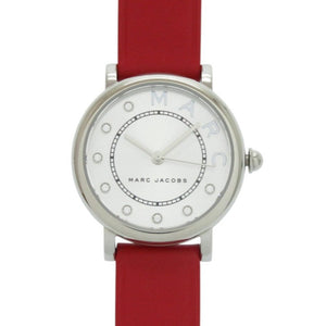 新品同様 マークジェイコブス クラシック MJ1632 SS レザー シルバー レッド クオーツ 腕時計 赤 1462【中古】MARC JACOBS