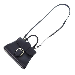 デルボー ブリヨン ミニ カーフ レザー ロデオカーフ インディゴ 紺 ハンドバッグ 1467【中古】DELVAUX デルヴォー