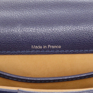 デルボー ブリヨン ミニ カーフ レザー ロデオカーフ インディゴ 紺 ハンドバッグ 1467【中古】DELVAUX デルヴォー