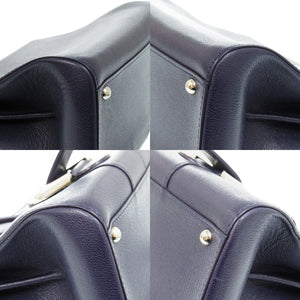 デルボー ブリヨン ミニ カーフ レザー ロデオカーフ インディゴ 紺 ハンドバッグ 1467【中古】DELVAUX デルヴォー