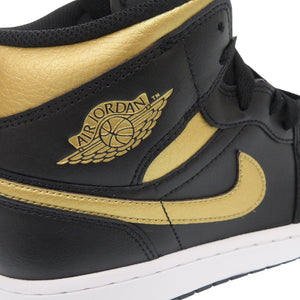 未使用品 ナイキ AIR JORDAN 1 MID サイズ8 DQ8426-071 レザー ブラック ゴールド ハイカットスニーカー スニーカー 1475【中古】NIKE メンズ