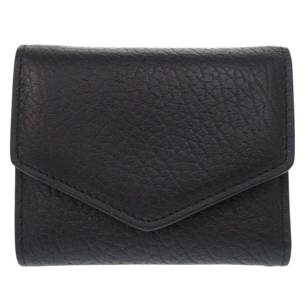 新品同様 メゾン マルジェラ 4ステッチ S56UI0136 レザー ブラック 三つ折り財布 黒 1477【中古】Maison Margiela
