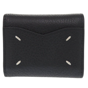 新品同様 メゾン マルジェラ 4ステッチ S56UI0136 レザー ブラック 三つ折り財布 黒 1477【中古】Maison Margiela