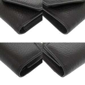 新品同様 メゾン マルジェラ 4ステッチ S56UI0136 レザー ブラック 三つ折り財布 黒 1477【中古】Maison Margiela