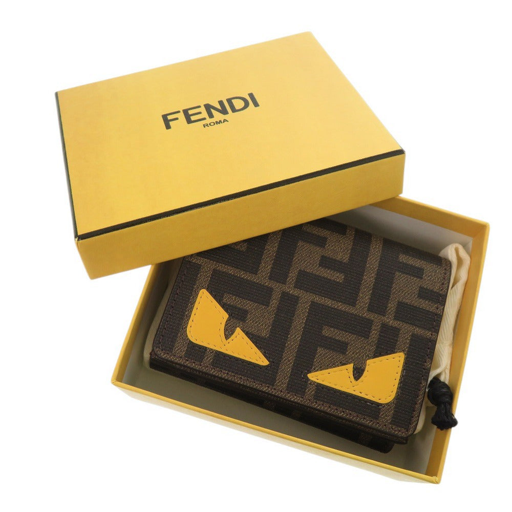 新品同様 フェンディ ニューイヤー コレクション FFファブリック 8M0480ATXVF1QIT ブラウン 三つ折り財布 1481【中古】FENDI