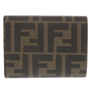 新品同様 フェンディ ニューイヤー コレクション FFファブリック 8M0480ATXVF1QIT ブラウン 三つ折り財布 1481【中古】FENDI