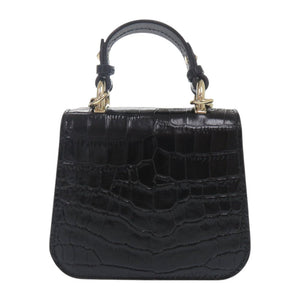 新品同様 ジミーチュウ JCロゴ クロコ型押しレザー ブラック ショルダーバッグ チェーンショルダーバッグ 黒 1483【中古】JIMMY CHOO