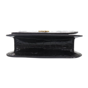 新品同様 ジミーチュウ JCロゴ クロコ型押しレザー ブラック ショルダーバッグ チェーンショルダーバッグ 黒 1483【中古】JIMMY CHOO