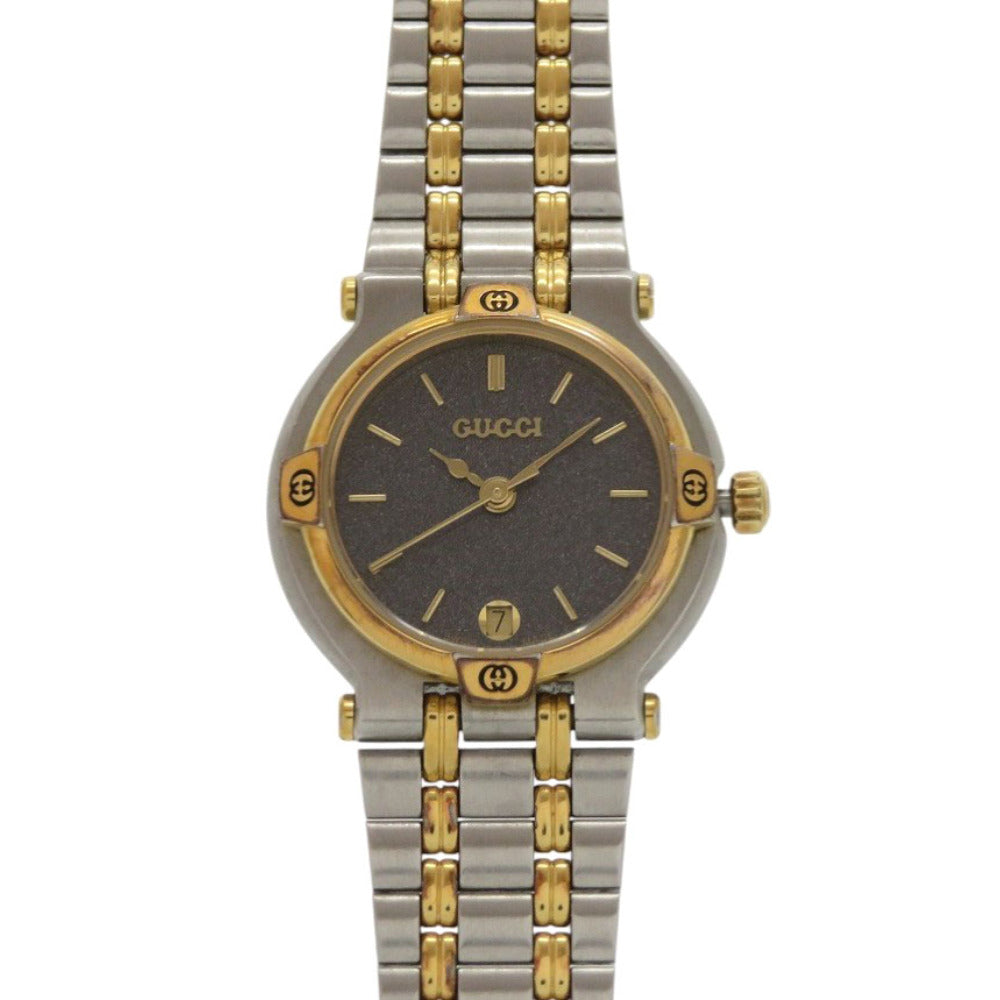 グッチ 9000L SS グレー ゴールド シルバー クオーツ 腕時計 1486【中古】GUCCI