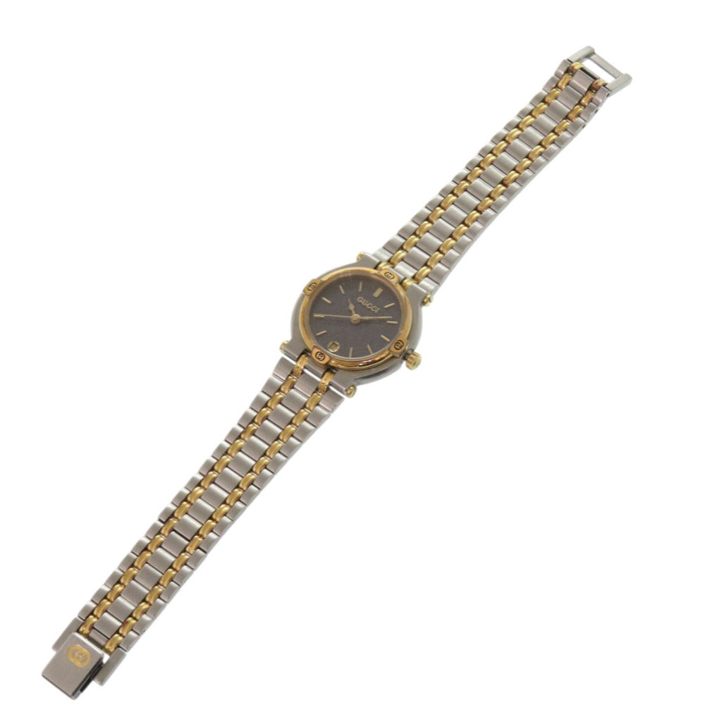 グッチ 9000L SS グレー ゴールド シルバー クオーツ 腕時計 1486【中古】GUCCI