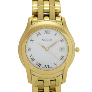 グッチ Gクラス 5400M SS ホワイト ゴールド 白文字盤 クオーツ 腕時計 1487【中古】GUCCI