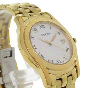 グッチ Gクラス 5400M SS ホワイト ゴールド 白文字盤 クオーツ 腕時計 1487【中古】GUCCI