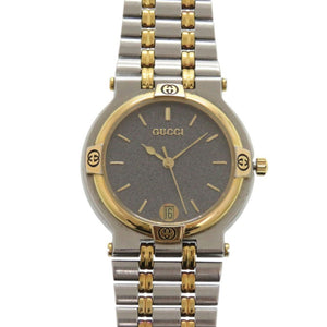 グッチ 9000M SS グレー ゴールド シルバー クオーツ 腕時計 1489【中古】GUCCI