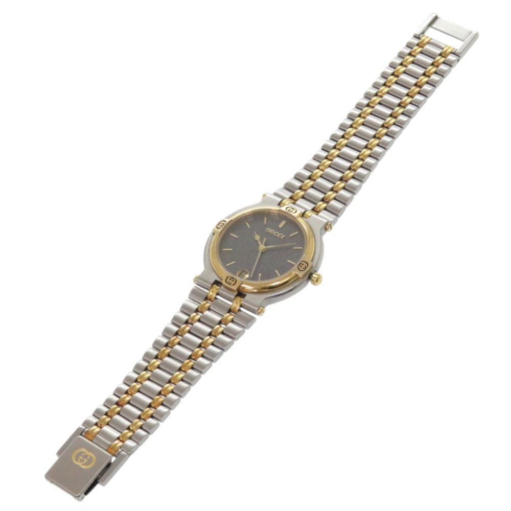 グッチ 9000M SS グレー ゴールド シルバー クオーツ 腕時計 1489【中古】GUCCI