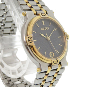 グッチ 9000M SS グレー ゴールド シルバー クオーツ 腕時計 1489【中古】GUCCI