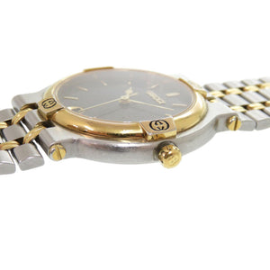 グッチ 9000M SS グレー ゴールド シルバー クオーツ 腕時計 1489【中古】GUCCI