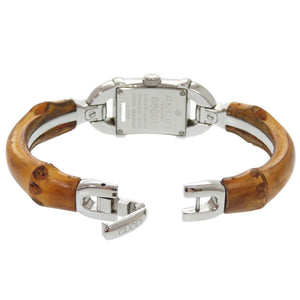 美品 グッチ バンブー 6800L SS バンブー ブラック 黒文字盤 クオーツ 腕時計 1490【中古】GUCCI