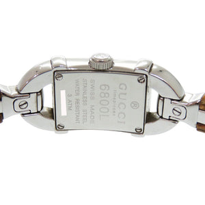 美品 グッチ バンブー 6800L SS バンブー ブラック 黒文字盤 クオーツ 腕時計 1490【中古】GUCCI