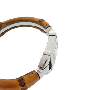 美品 グッチ バンブー 6800L SS バンブー ブラック 黒文字盤 クオーツ 腕時計 1490【中古】GUCCI
