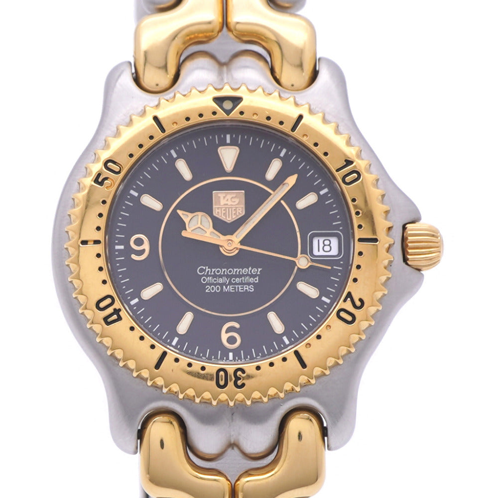 タグホイヤー セルシリーズ クロノメーター WG5122-P0 自動巻き 腕時計 SS コンビカラー ブラック 黒文字盤 1500【中古】TAG HEUER メンズ