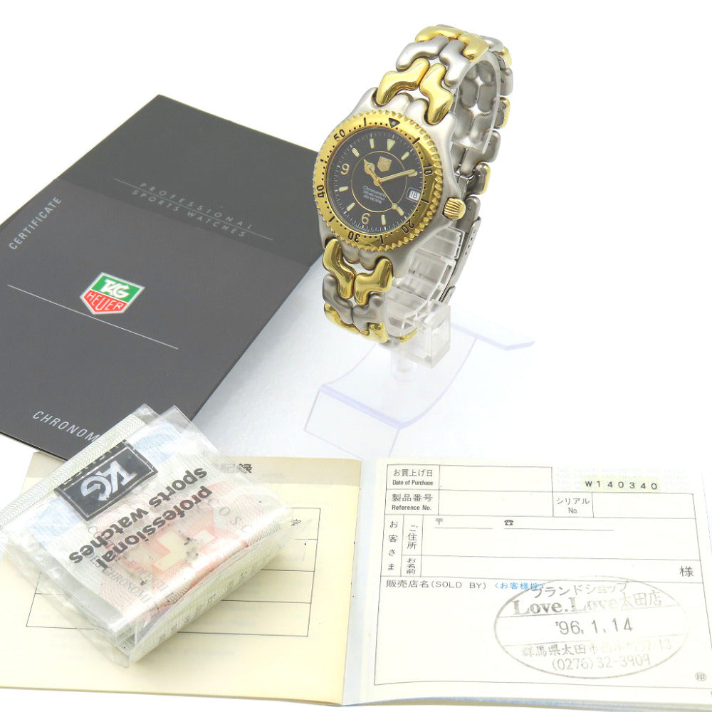 タグホイヤー セルシリーズ クロノメーター WG5122-P0 自動巻き 腕時計 SS コンビカラー ブラック 黒文字盤 1500【中古】TAG HEUER メンズ