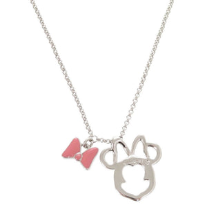 新品同様 スワロフスキー × ディズニー Minnie Mouse Pave メタル ラインストーン シルバー ピンク ネックレス ペンダント 1518【中古】SWAROVSKI