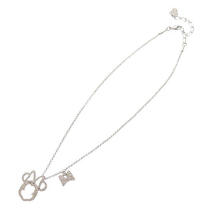 新品同様 スワロフスキー × ディズニー Minnie Mouse Pave メタル ラインストーン シルバー ピンク ネックレス ペンダント 1518【中古】SWAROVSKI