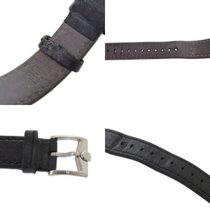 ドゥッファ DF-9001-03 SS レザー ホワイト ブラック 白文字盤 クオーツ 腕時計 1520【中古】DUFA