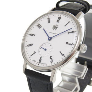 ドゥッファ DF-9001-03 SS レザー ホワイト ブラック 白文字盤 クオーツ 腕時計 1520【中古】DUFA