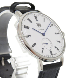 ドゥッファ DF-9001-03 SS レザー ホワイト ブラック 白文字盤 クオーツ 腕時計 1520【中古】DUFA