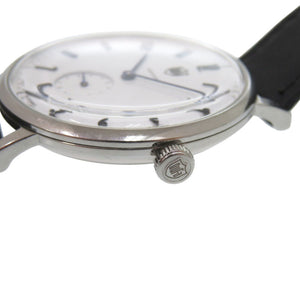 ドゥッファ DF-9001-03 SS レザー ホワイト ブラック 白文字盤 クオーツ 腕時計 1520【中古】DUFA