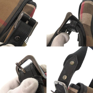 美品 バーバリー メガチェック キャンバス レザー ブラウン ショルダーバッグ 1521【中古】BURBERRY メンズ