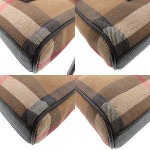 美品 バーバリー メガチェック キャンバス レザー ブラウン ショルダーバッグ 1521【中古】BURBERRY メンズ