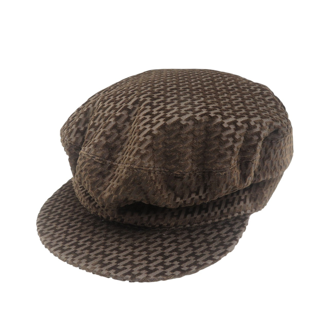 新品同様 エルメス ヴォーバン ヴェルヴェット 58 コットン ブラウン キャスケット 帽子 1523【中古】HERMES