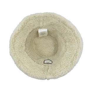 美品 グッチ 604194 L 59cm ウール ネイビー レッド バケットハット 帽子 1524【中古】GUCCI